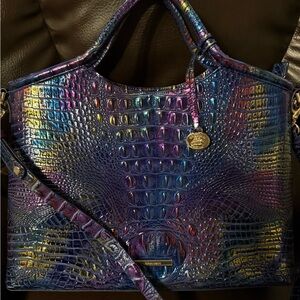 Brahmin Iridescent Embossed Leather Shoulder Bag